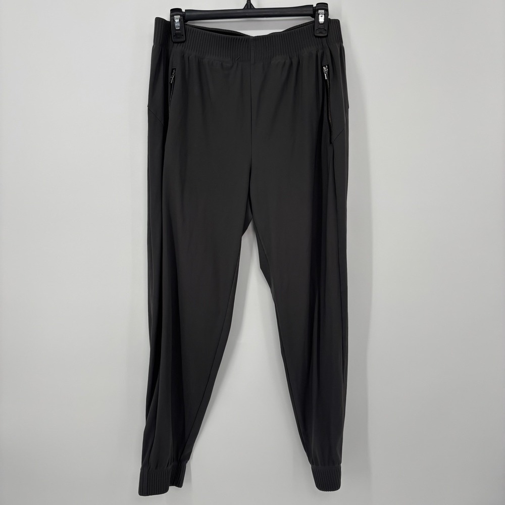 Athleta Cosmic Jogger Pants Womens Medium Gray Travel Zip Pocket Stretch